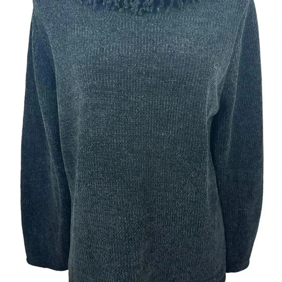 Designers Originals black sweater with unique collar size large - Picture 2 of 9